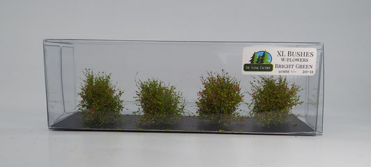 XL Bushes 30mm +/- [Bright Green w/Magenta Flowers]